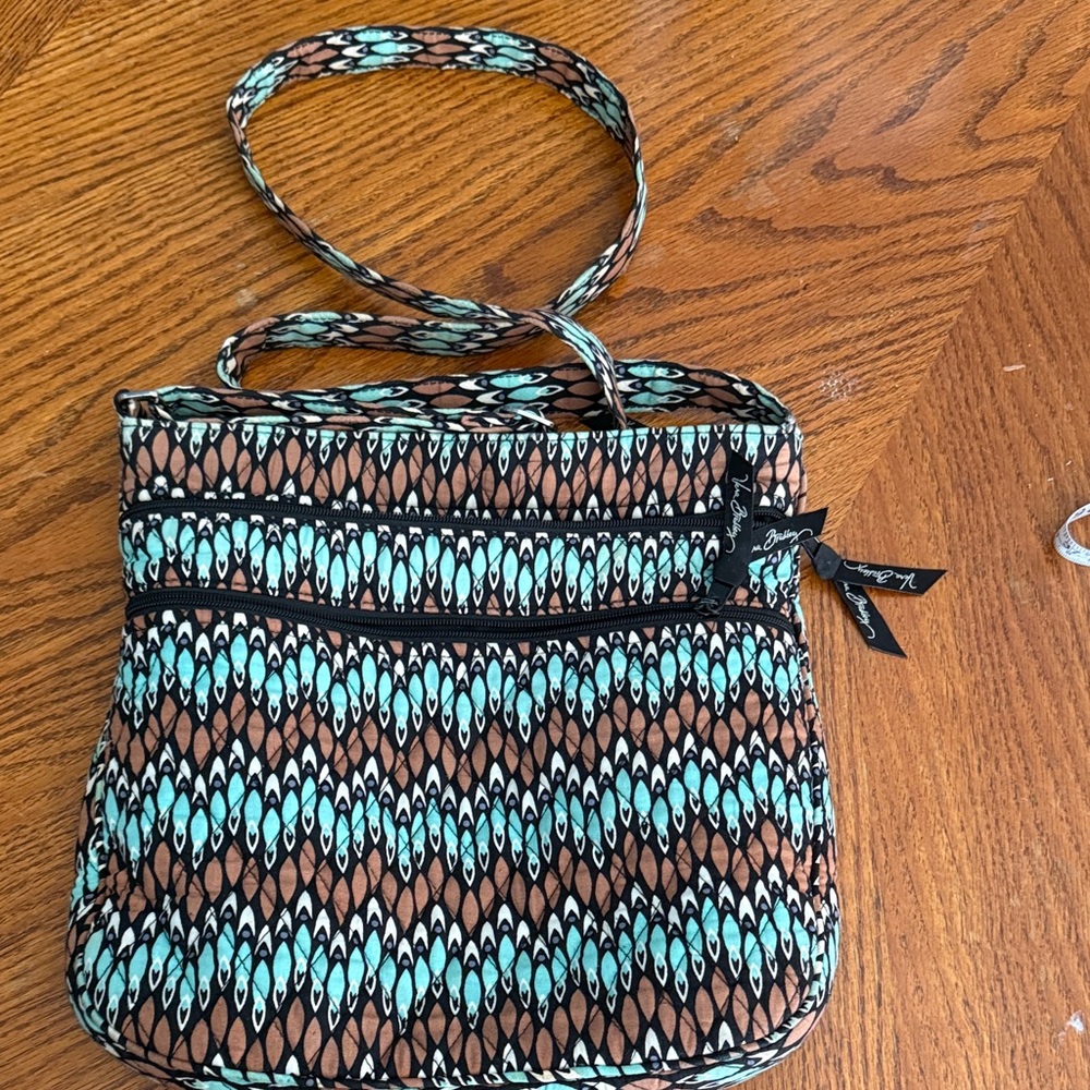Vera Bradley Brown and Blue Crossbody Bag